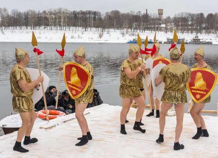 At the festival of Winter fun in Uglich 2015. Russia, Uglich, February 07.