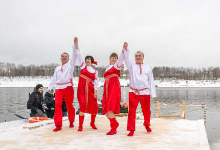 At the festival of Winter fun in Uglich 2015. Russia, Uglich, February 07.のeditorial素材