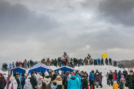 At the festival of Winter fun in Uglich 2015. Russia, Uglich, February 07.のeditorial素材