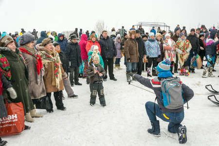 At the festival of Winter fun in Uglich 2015. Russia, Uglich, February 07.のeditorial素材