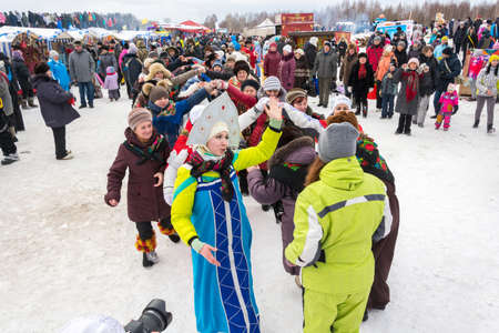 At the festival of Winter fun in Uglich 2015. Russia, Uglich, February 07.のeditorial素材