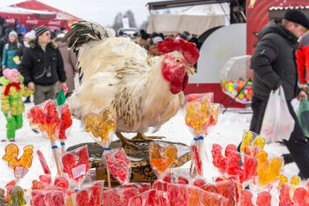 At the festival of Winter fun in Uglich 2015. Russia, Uglich, February 07.のeditorial素材