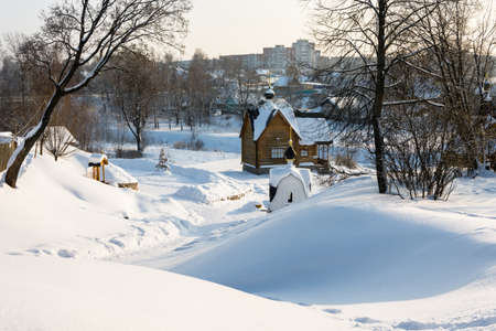 On the sacred source of the Tikhvin icon of the Mother of God, the town of Privolzhsk, Ivanovo region, Russia.の写真素材