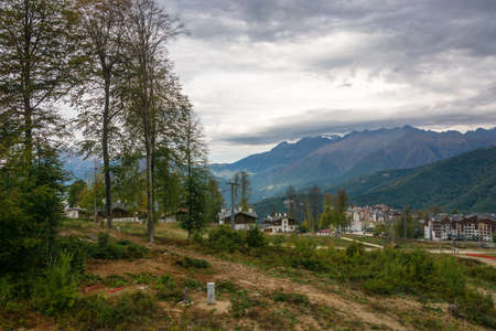 Views of ski resort Rosa Khutor, Krasnodar region, Russia, October 7, 2015.