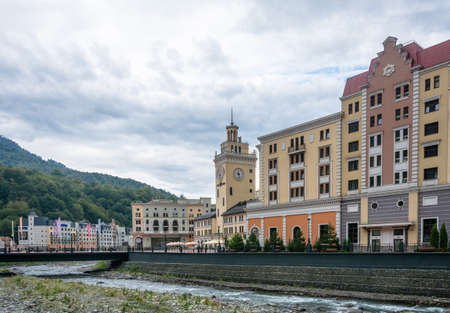 Krasnaya Polyana (Rosa Khutor) is a unique ski resort in Russia near the city of Sochi, on 7 October 2015.のeditorial素材