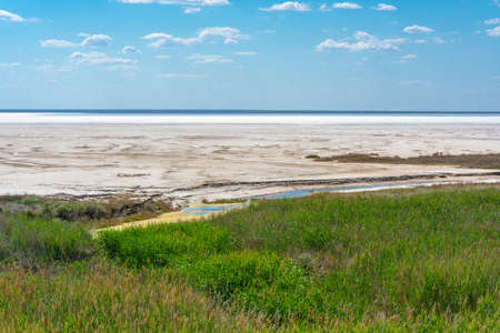 Exotic lake Elton in summer Sunny day. Volgograd region, Russian Federation.の写真素材