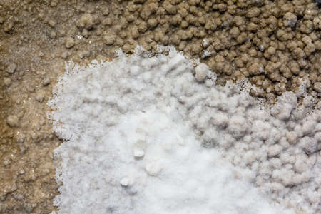 Amazing texture of the salt lake Baskunchak, Astrakhan region, Russia. の写真素材