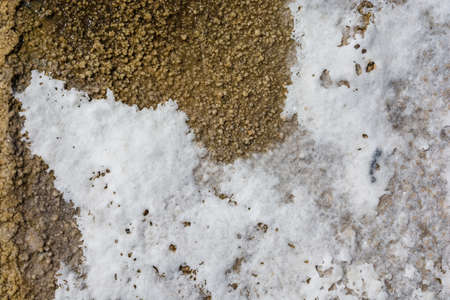 Amazing texture of the salt lake Baskunchak, Astrakhan region, Russia.の写真素材