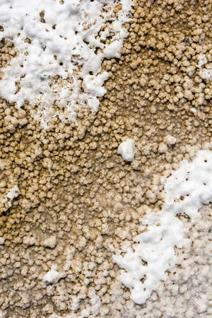 Amazing texture of the salt lake Baskunchak, Astrakhan region, Russia.
