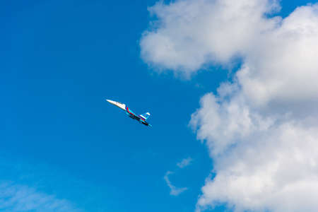 Flying aircraft against a beautiful sky on a Sunny day.のeditorial素材