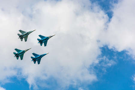 Flying aircraft against a beautiful sky on a Sunny day.のeditorial素材