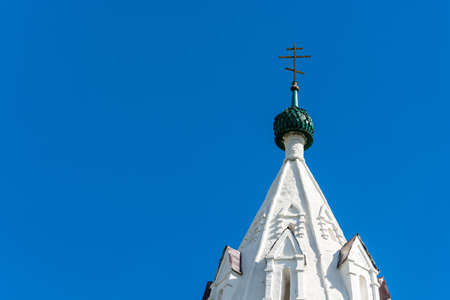 Orthodox Church domes with crosses against a beautiful sky.の写真素材