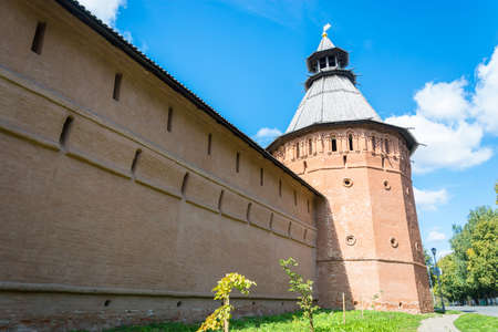 The ancient walls of the Suzdal Kremlin in a Sunny day, Vladimir region, Russia.のeditorial素材