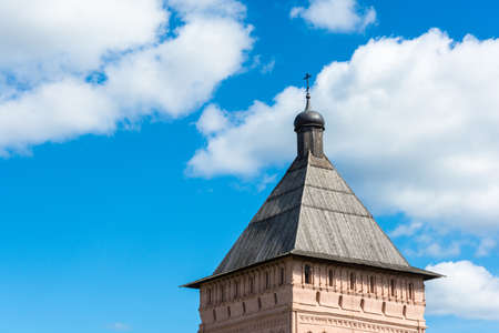 Ancient towers of the Suzdal Kremlin on a Sunny summer day, Vladimir region, Russia.のeditorial素材