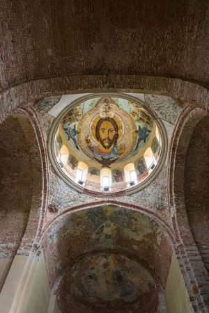 Ancient frescoes from the 16th or 17th century temple in Pitsunda, Abkhazia.のeditorial素材