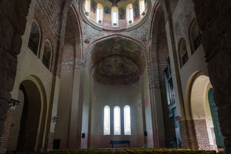 The scene in the organ hall of the ancient temple of Pitsunda, Pitsunda, Abkhazia.のeditorial素材