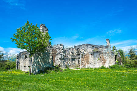 The ruins of the ancient princely Palace X century in the village of Lykhny, Abkhazia.の写真素材