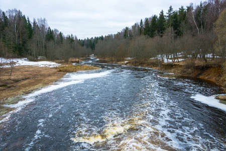 Beautiful water spring landscape in the Central part of Russia.の写真素材