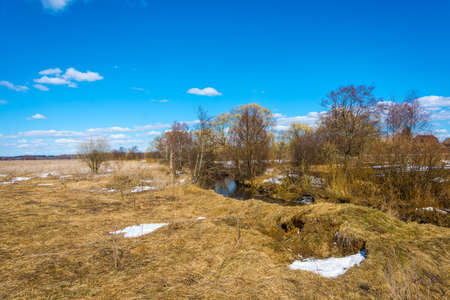 Beautiful water spring landscape in the Central part of Russia.の写真素材