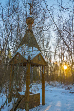 Holy spring of the mother of God joy of All who sorrow. The village Sobolevo, Teykovo district of Ivanovo oblast, Russia.の写真素材