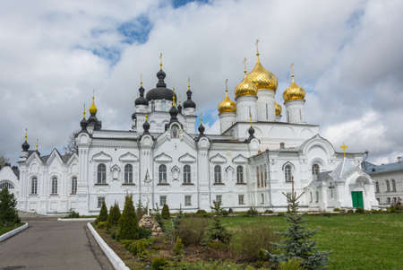 Panorama white Epiphany monastery of St. Anastasia of the convent on a Sunny spring day in the city of Kostroma, Russia.の写真素材