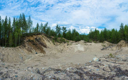 Big sand pit on a summer day, Karelia, Russia.の写真素材