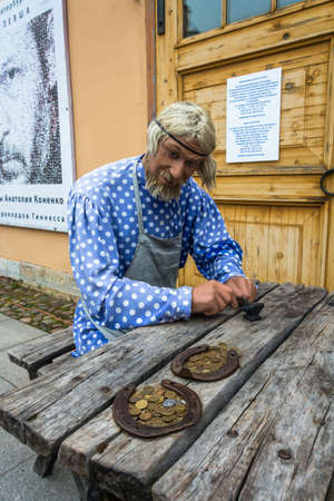 Saint-Petersburg, Russia - September 29, 2017: craftsman Levsha in the Peter and Paul Fortress 29 September 2017, Saint-Petersburg, Russia.のeditorial素材