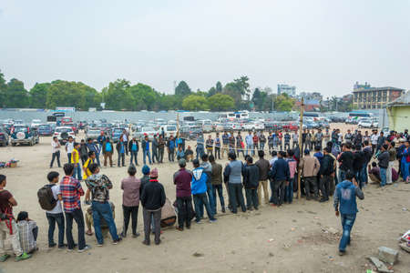 Kathmandu, Nepal-March 25, 2018: volleyball at the stadium on March 25, 2018 in Kathmandu, Nepal.