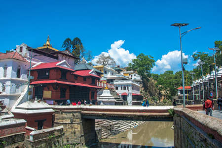 Kathmandu, Nepal - 04/04/2018: In the Pashupatinath Temple 13 April 2018, Kathmandu, Nepal.
