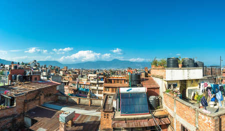Beautiful view of Kathmandu city on a Sunny spring day, Nepal.のeditorial素材