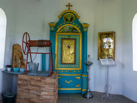 Icon of the Mother of God, the village of Teterino, Nerekhtsky District, Kostroma Region, Russia.のeditorial素材