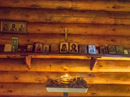 In the chapel of the holy spring of St. Klimitino, Sudislavsky District, Kostroma Region, Russia.のeditorial素材