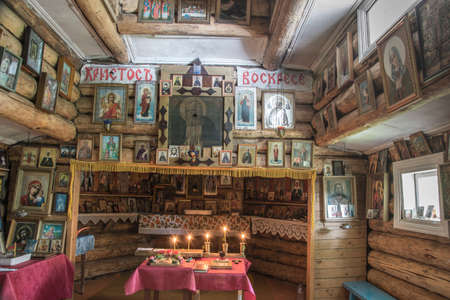 In the chapel of the Papulikha, Manturovsky district, Kostroma region, Russia.のeditorial素材