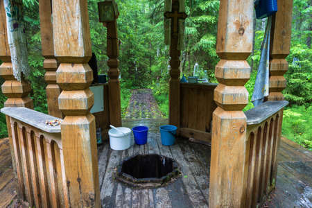 Sacred Spring in Honor of St. Nicholas near the village of Panovo, Antropovsky district, Kostroma region, Russia.の写真素材
