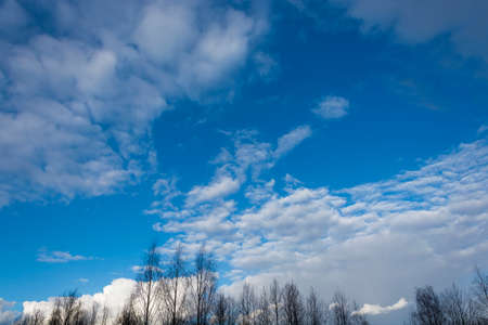 Beautiful bright clouds against the blue sky.