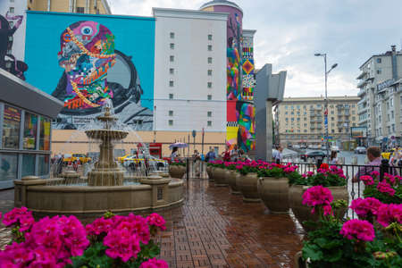 Moscow, Russia - 06/22/2019: At the Kursk railway station.のeditorial素材