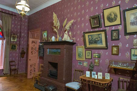 Yalta, Crimea - 09/05/2019: In the house-museum of the Russian writer Anton Pavlovich Chekhov in...