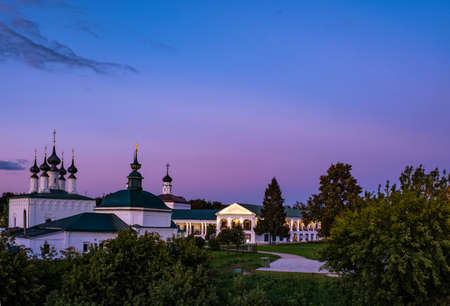 Beautiful evening landscape in the ancient Russian city of Suzdal, Russia.