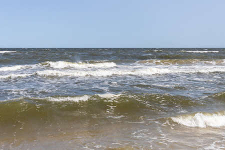 The waves in the wonderful seaside resort of Zinnowitz on the island of Usedom surround the great...
