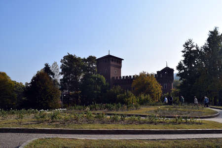 The Valentine's Castle Torino on an Autumn Morningのeditorial素材