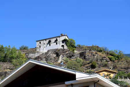 A house built on the hill around the city of Susa in the province of Turinの写真素材
