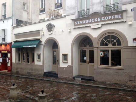 Mont Martre in Paris in France with its typical local peopleのeditorial素材