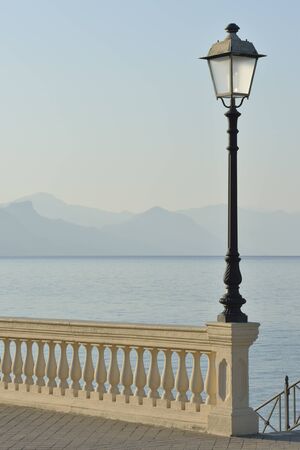 Calabrian mountains and Matarea coastline from Villammare, Cilento, Italyの写真素材