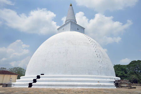 The buddist temple at Anuradhapura, Sri Lankaの写真素材
