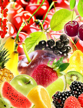 Collage of fruitsの写真素材