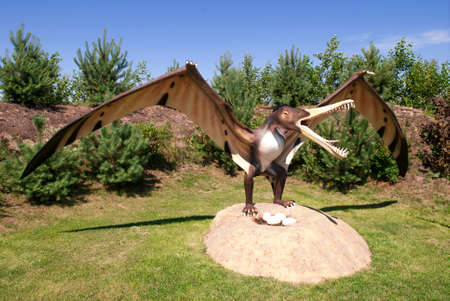 Sculpture of dinosaur  pterosaurs archosaurs  in live size の写真素材