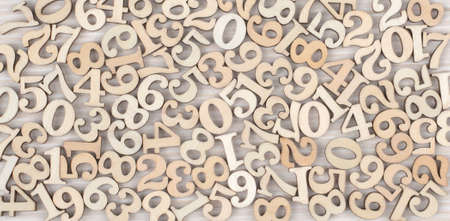 Vintage Bright Wooden Numbers Banner. Back to school concept.