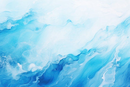 Abstract Blue and White Water Wave Paintingの素材
