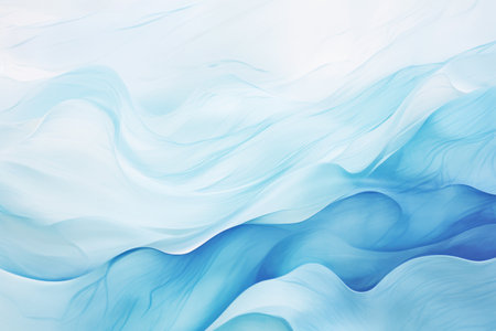 Abstract Blue and White Water Wave Watercolor Paintingの素材