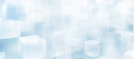 Abstract White 3d Geometric Cubes Shape Blue Background Bannerの素材